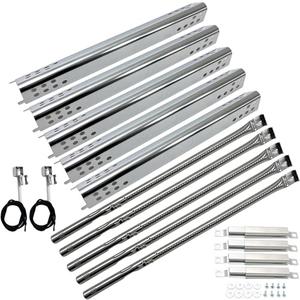 Direct Store DG275 Replacement Kits for Charbroil Performance 5 Burner 463347519, 463347518, 463347017, 463673017, 463376018P2 Liquid Propane, Grill Burner, Heat Plate Tent Shield, Carryover Tube, 5pk