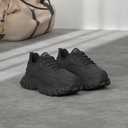 DREAM PAIRS Women Chunky Fashion Sneakers Platform Bold Lace-Up Comfortable Sneakers, Size 8 Color, Black Bold