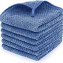 6 Pack Washcloth Set Towels - Quick Drying & Absorbent Microfiber Gym Towels 13x13 inches - Lightweight & Thin Yoga Towels - Multi-Purpose Camping Towels for SPA, Hotel & Bathroom, Blue