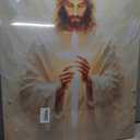 Jesus Canvas Wall Art Christian Cross Wall Decor Pictures God Painting Divine Mercy Poster Print for Church Prayer Room Living Room Decoration, 36"L x 24"W