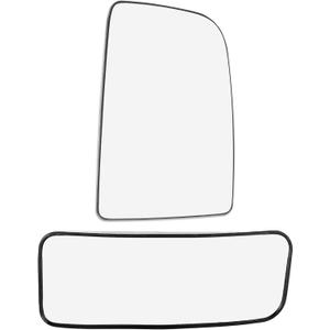 X AUTOHAUX Car Rearview Mirror Glass Replacement with Backing Plate Heated Right Passenger Side Upper Lower Parts for Mercedes-Benz Sprinter 2500 3500