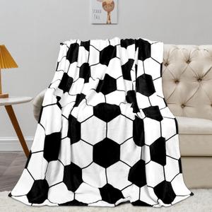 Soccer Blanket, Soccers Gifts for Boys Girls Soccer Lovers, Machine Washable Soft Fleece Throw Blankets for Kids Toddlers Teens, Soccers Decor for Bedroom Lving Room Play Room, 40x50 Inch