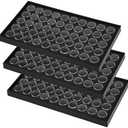 Geelin 3 Pcs Gem Display 150 Case Gem Jars Small Size 14.7" x 8.1" x 0.98" Black Tray Foam Sheet Gemstones Storage Jars with Lids Insert Trays for Collectibles Jewelry Coins and Gemstone Storage