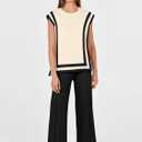 ANRABESS Women 2 Piece Lounge Sets Summer Casual Knit Sweater Vest Pant Set Beach Vacation Clothes 2026 Airport Outfits (Beige, L)