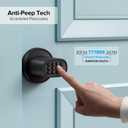ThorBolt Fingerprint Door Knob, Keyless Door Knob with Keypad Biometric Electronic Thumbprint, Auto-Lock for Interior Doors for Bedroom, Home, Office, Garage, 4xAA Alkaline (NOT Included), MD1 Black
