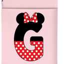 Cute Cartoon Mouse Gifts Initial A-Z Personalized Book Sleeve Pouch Monogrammed Waterproof Book Covers Magic Mouse Printed Pouch with Pockets Protector for Books Lover Reader Women Girls (G)