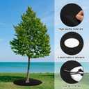 4PCS 32.2" Non Woven Tree Mulch Ring, Weed Barrier Landscape Fabric, Reusable Tree Mulch Ring Non Woven Landscape Fabric for Gardening Landscaping Weed Control Root Protection 