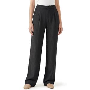 Zylioo Tall Linen Pants Women 5'8"+ Height Wide Leg Straight Palazzo Dress Pants for Work Summer Business Casual