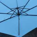 wikiwiki 10ft Patio Umbrellas Offset Outdoor Umbrella Cantilever Hanging Umbrellas w/Infinite Tilt, Fade Resistant Waterproof RECYCLED FABRIC Canopy & Cross Base, for Yard, Garden & Deck, Sky Blue