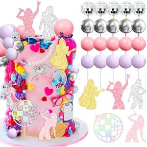 LaVenty Singer Birthday Cake Decoration Party Decorations Birthday Girls Theme Photo Backdrop Era Party Music Fans Lover Party Supplies