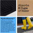GORILLA GRIP® HydroABSORB Door Mat for Indoor Outdoor Use, 47x35 Black
