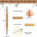 Yeaqee 36 Sets Employee Appreciation Gift Bulk Thank You Inspirational Bamboo Pen with Card Graduation Appreciation Gift for Teacher Student Nurse Coworker Staff Office Team (May You)