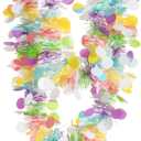 Chuangdi 39 ft Easter Tinsel Garlands Decorations Colorful Easter Eggs Metallic Twist Tinse Garland Glitter Spring Hanging Tinsel Ornament for Party Tree Mantle Door Indoor Outdoor Holiday