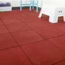 MYOYAY 4 Pack Interlocking Tiles 20"x20"x1" Heavy Duty Rubber Tile Green Non-Slip Flooring Mat for Playground Park Gym Indoor and Outdoor, Cover 11.12 Sq.FT (Red)