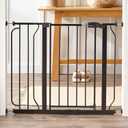 Regalo Safety 29"-38.5" Easy Step Baby Gate, Bottom of Stairs & Doorways
Pressure Mounted with Door, For Babies, Toddlers & Pets, Black, Tested & Trusted for 30 Years