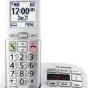 Panasonic Cordless Phone, Easy to Use with Large Display and Big Buttons, Flashing Favorites Key, Built in Flashlight, Call Block, Volume Boost, Talking Caller ID, 1 Cordless Handset - KX-TGU430W (White)
