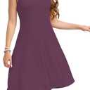 Nclook Womens Summer Casual Dresses Sweet Cute Crew Neck Midi Dress (Small, Black)