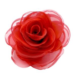 Women's Lovely Flower Hair Clip Rose Brooches | Light Orange Floral Pin for Hats and Accessories Red