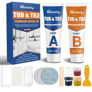 Porcelain Repair Kit, Waterproof Fiberglass Tub Repair Kits, Strong Tile Repair Kit, Non-Toxic Ceramic Tile Repair Kits Suitable for Ceramics, Porcelain, Resin, Granite, Marble, Quartz