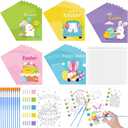 Fullhawl Easter Party Favors Kit for Kids 30 Pack Easter Watercolor Coloring Books Bulk with Cards Art Drawing Books Craft for Goodie Bag Stuffers Classroom Prizes Gift