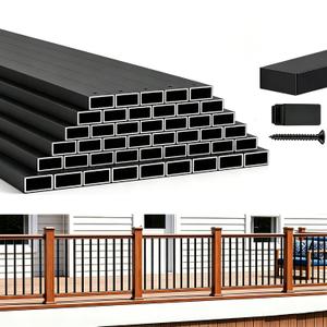 101 Pack 29.5" Deck Balusters，Rectangular Stainless Steel Railing Kit
Rustproof Side Mount Spindles Railings with End Caps & Screws – Modern Porch Balusters for Patio, Balcony&Outdoor Staircases