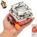 Camping Stove, Backpacking Stove, Foldable, Portable, Lightweight, Piezo Ignition, Single Burner Adjustable, Premium Mini Powerful and Stable Camp Stove for Hiking Picnic, 1+2+1+1pcs