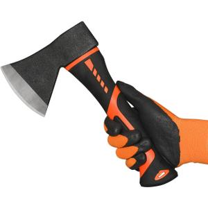 Chopping Axe,10Camping Outdoor Hatchet for Wood Splitting and Kindling, Forged Carbon Steel Heat Treated Hand Maul Tool, PP+TPR Handle Shock Reduction Handle with Anti-Slip Grip