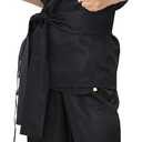 Costume Karate Dress Up Uniform With Headband Belt Pretend Play Halloween Party Cosplay Outfit for Kids (X-Large, Black)