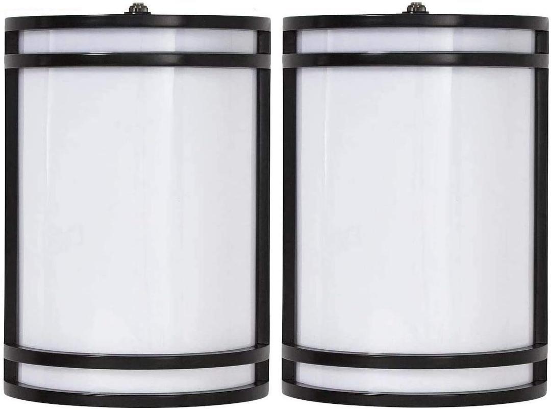 CLOUDY BAY Dusk to Dawn LED Outdoor Wall Sconce,3000K /4000K /5000K Adjustable,15W Porch Light,Oil Rubbed Bronze,2 Pack