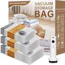 Vacuum Bags for Travel with Wireless Rechargeable Pump, 18 Pack Carry-on Size Compression Packing Seal Bags for Luggage and Suitcase, Space Saver Vacuum Storage Bags for Clothes and Clothing Travel