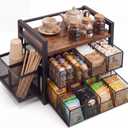 2 Tier Tea Bag Organizer with 16 Compartments for Coffee Bar and Countertop