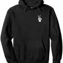 Skeleton Hand Peace Sign Bone Pullover Hoodie M