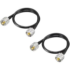 SUPERBAT PL-259 CB Jumper Cable UHF Male to Male Low Loss RG8X Coaxial Cable PL259 Jumper for UHF Duplexer SWR Meter HAM CB Radio Antenna Analyzer Dummy Load Coax Switch Tuner 2ft 2-Pack