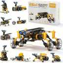 STEM 25-in-1 Education Solar Power Toys for Boys Age 8-12, Science Kits Robots Toys for Ages 8-13, Building Toys Robotics Experiment Set Birthday Gifts for Kids 8 9 10 11 12 13 14+ Years Old (Yellow & Grey)