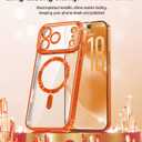 Meifigno Designed for iPhone 17 Pro Max Case 6.9", [Glitter Card & Wrist Strap] [Compatible with MagSafe] [2X HD Screen Protectors] Surround Raised Lens Protection for 17 ProMax Case, Cosmic Orange