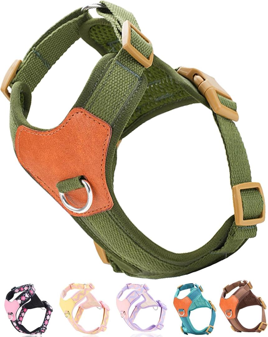 Green Medium Dog Harness for Medium Dogs, No Pull Dog Harness with 2 Leash Clips, Puppy Harness, Dog Vest Harness(Green, M)