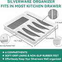 49-Piece Silverware Set with Organizer, Stainless Steel Flatware Utensils Set for 8, Forks and Spoons Silverware Set Cutlery Set with Steak Knives, Dishwasher Safe