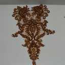 Handmade Bodice Rhinestones Applique Sewing Glass Beads Stones Crystal Trim Lace Patches for Dress Clothing Accessories 23X14 inches (Brown)