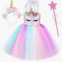 GIFTINBOX Girls Unicorn Princess Dress Unicorn Costume for Girls 3-8Y Halloween Costumes For Girls Toddlers Birthday Party Size 2T