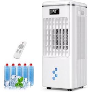 Windowless Portable Air Conditioners Fan, Evaporative Air Cooler Fan 3 Modes & 3 Speeds, 2-Gal Tank for 20H Cooling,16FT Remote,12H Timer for Smart Auto-off, No Hose Needed,36db Swamp Cooler, FK2508Y-1
