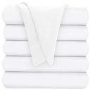 Oakias Queen Flat Sheets White – Pack of 6 Top Sheets for Bed – Soft Brushed Microfiber Fabric – Shrinkage & Fade Resistant – Ideal for Hotels and Hospitals – Machine Washable