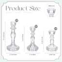 Mumufy 24 Pack Glass Taper Candle Holders Clear Candlestick Holder Fit 0.8 Inch Candles 4'' 6'' 8'' Tall Crystal Decorative Candlestick Stand Centerpiece for Table Wedding Dining Party (Classic)