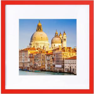 Wyooxoo 20x20 Picture Frame Red Made of Solid Wood Photo Frames Display Pictures 16x16 with Mat or 20x20 Without Mat Colorful Frame For Horizontal Vertical Wall Mounting