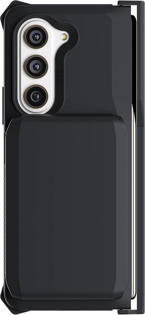 Ghostek EXEC Galaxy Z Fold5 Case Wallet with Detachable Magnetic Credit Card Holder and Hinge Protection Supports Wireless Charging Phone Cover Designed for 2023 Samsung Galaxy Z Fold 5 (7.6") (Black)