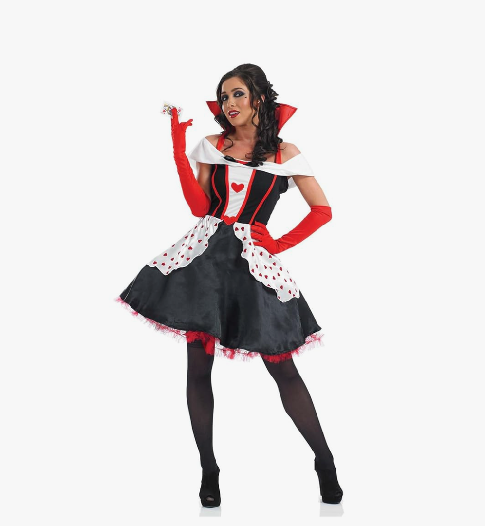 fun shack Queen of Hearts Costume for Women, Red Queen Outfit, Evil Costume for Women XXL