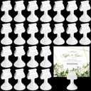 Kathfly 24 Pcs Wedding Table Number Holders 1.7 Inch Metal White Mini Place Card Holders Bulk Harp-clip Table Sign Stands Card Holder Display Picture Memo Notes Menu for Restaurants Birthday Decor