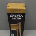 PriorityChef Large 15oz Potato Ricer, Heavy Duty Stainless Steel Potato Masher and Ricer Kitchen Tool, Press and Mash Kitchen Gadget For Perfect Mashed Potatoes - Everytime, Gold and Black (Fixed Disc)