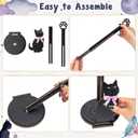 Black Cat with Pink Bow Paper Towel Holder - Wooden Paw Kitten Decorative Toilet Paper Stand for Countertop Kitchen Bathroom Roll Standing Organizer Table Decor Cat Lovers Housewarming Gift