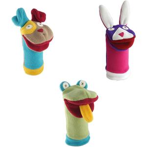 Cate and Levi Pets Collection Hand Puppets-Set of Three Includes Puppy, Bunny and Frog (100% USA Polar Fleece)