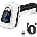 KUIIYER 1D QR 2D Barcode Scanner, Bluetooth Wireless Bar Code Scanners with Setting Keypad & LCD Screen Display & AI Voice, Handheld Barcode Reader for iPhone, Android, iPad, Tablet, Computers & POS
